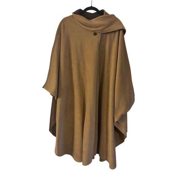 Preston & York Jackets & Blazers - Vtg Preston & York Cape Tan One Size Button Long Line Poncho Old Money Romantic